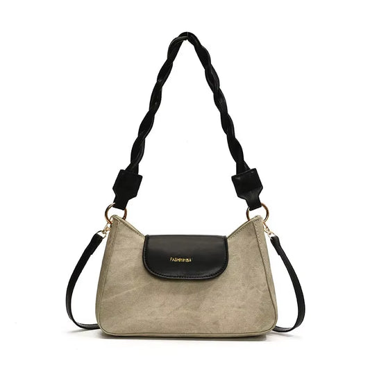 Retro Casual Single Shoulder Bag Commuter Women'S Bag New Trend Small Square Bag Brown Underarm Bag Spring New Model