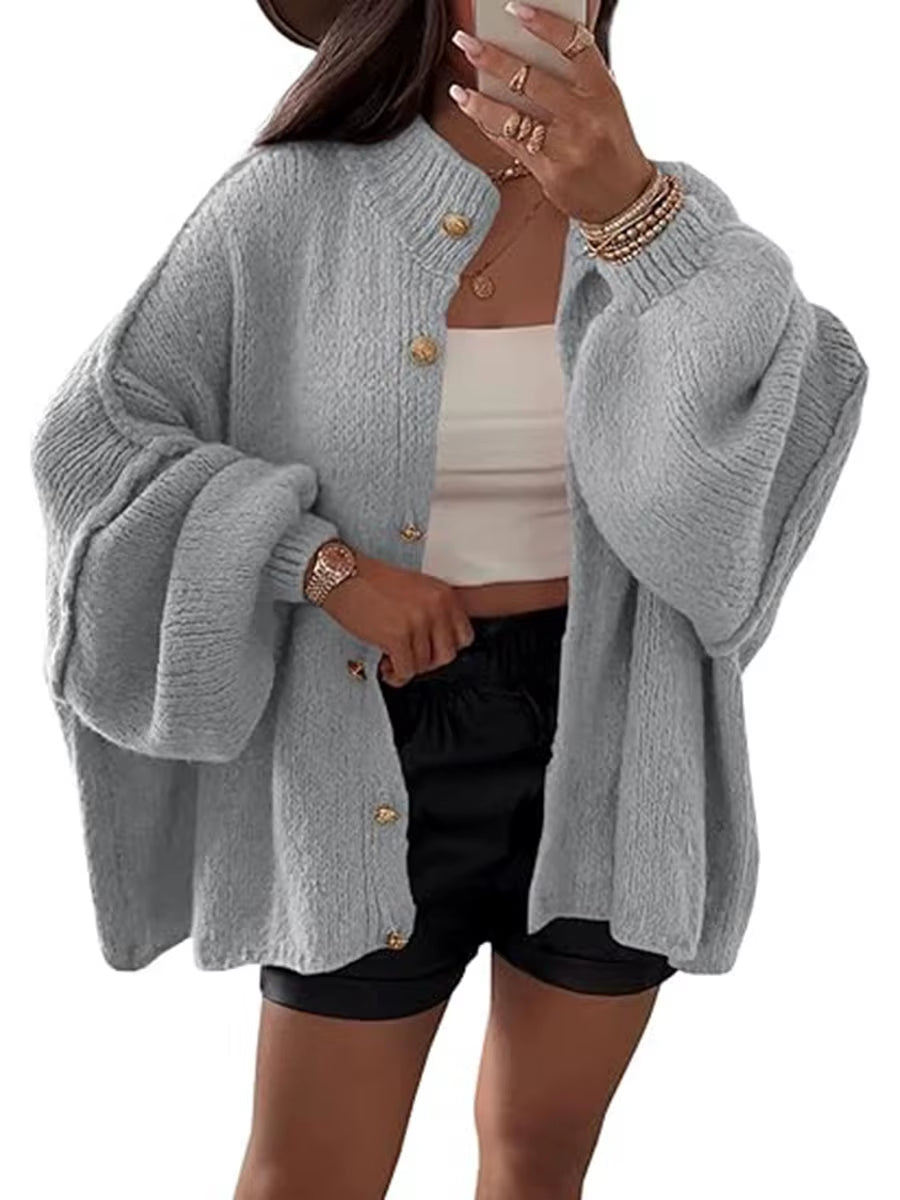Manteau Cardigans À Manches Longues Pour Femmes, Style Paresseux, Respirant, Boutons, Garder Au Chaud, Pull, Veste, Mode Décontractée, Hiver
