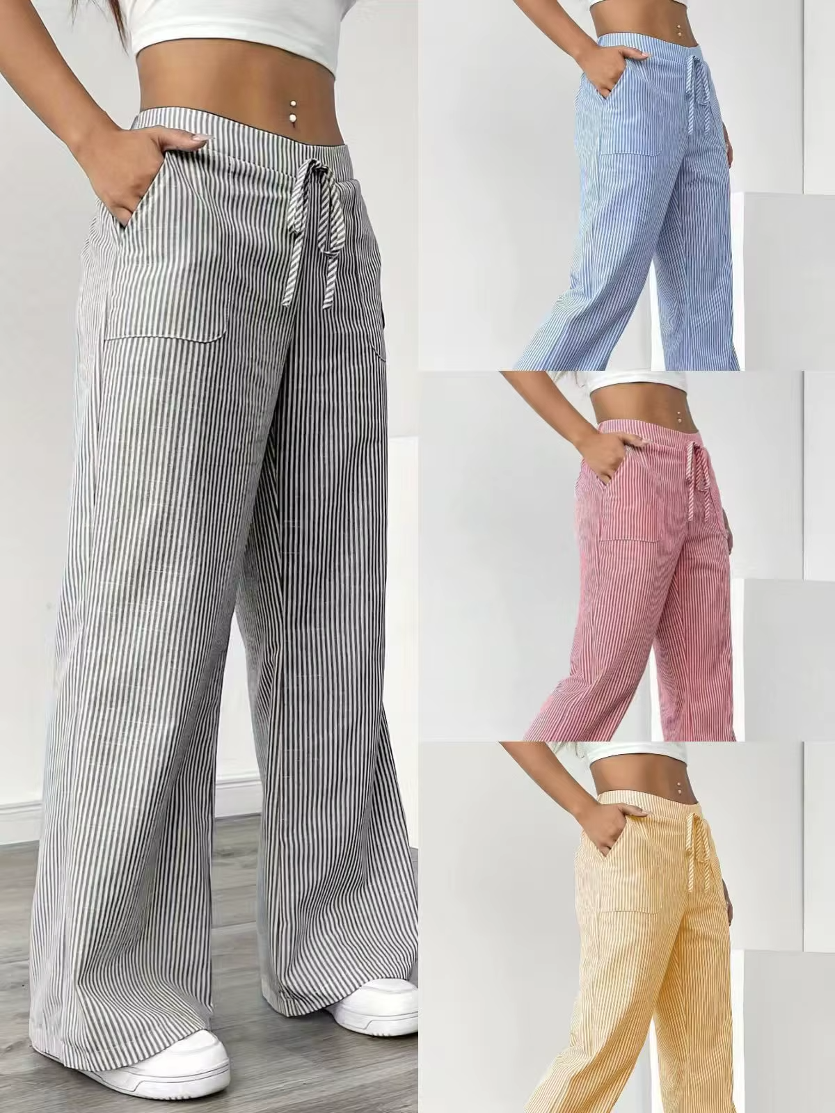 Valencia – Striped Wide-Leg Trousers