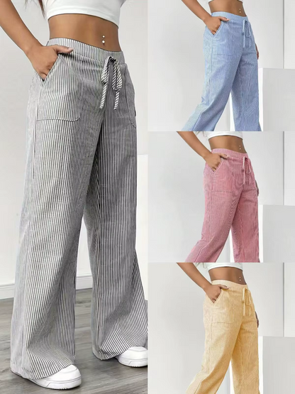Valencia – Striped Wide-Leg Trousers