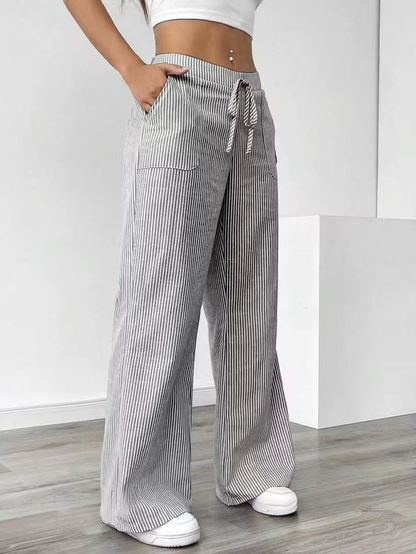 Valencia – Striped Wide-Leg Trousers