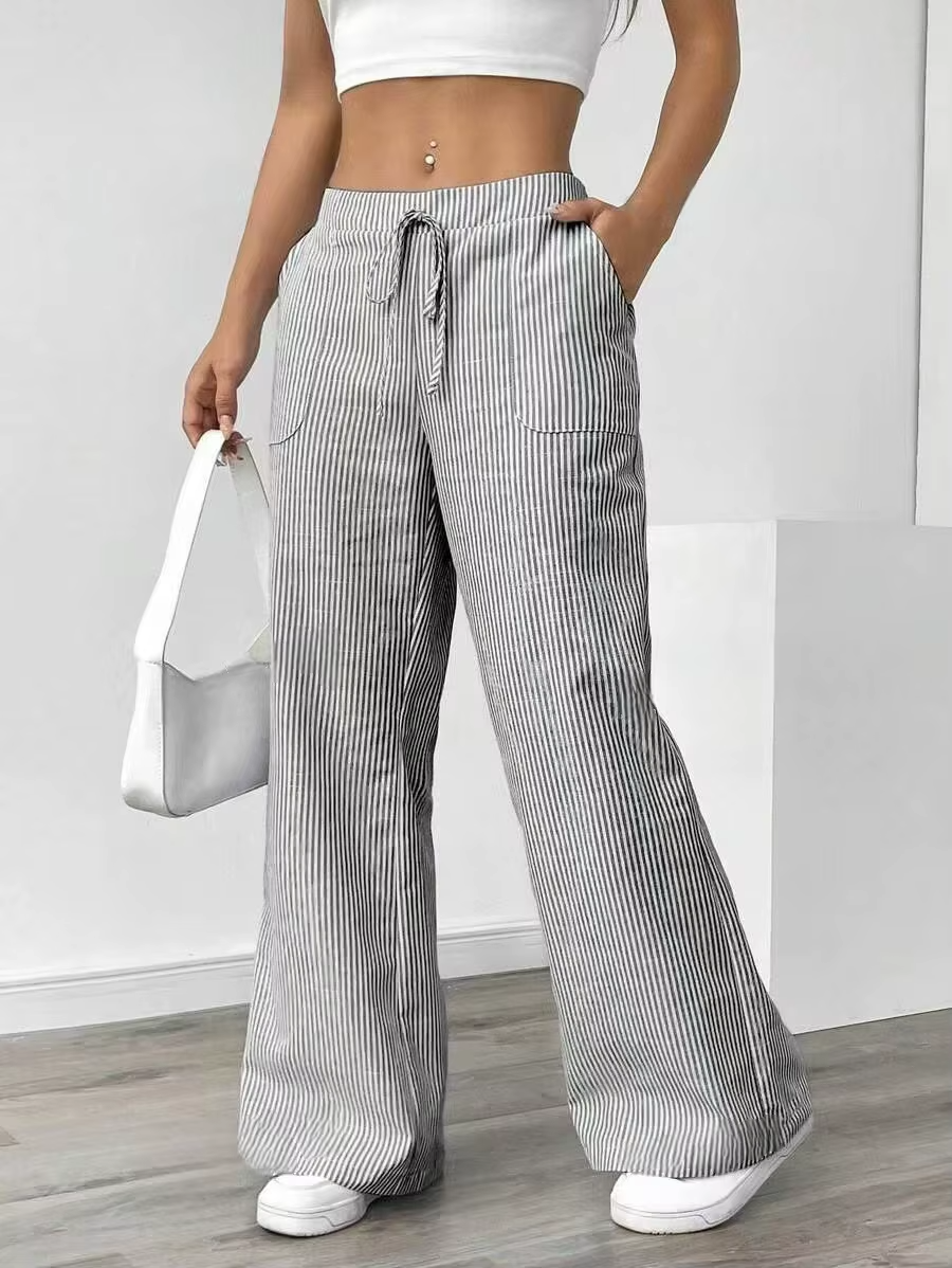 Valencia – Striped Wide-Leg Trousers