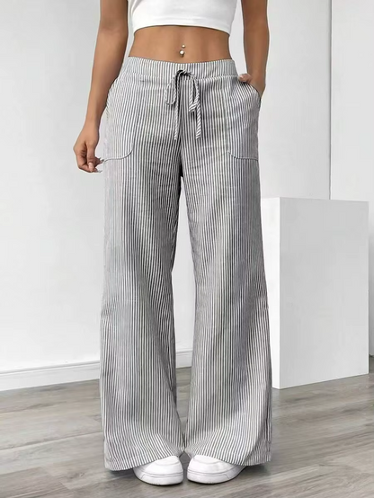 Valencia – Striped Wide-Leg Trousers