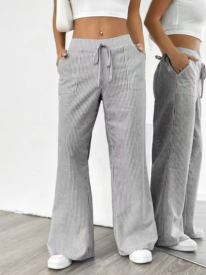 Valencia – Striped Wide-Leg Trousers