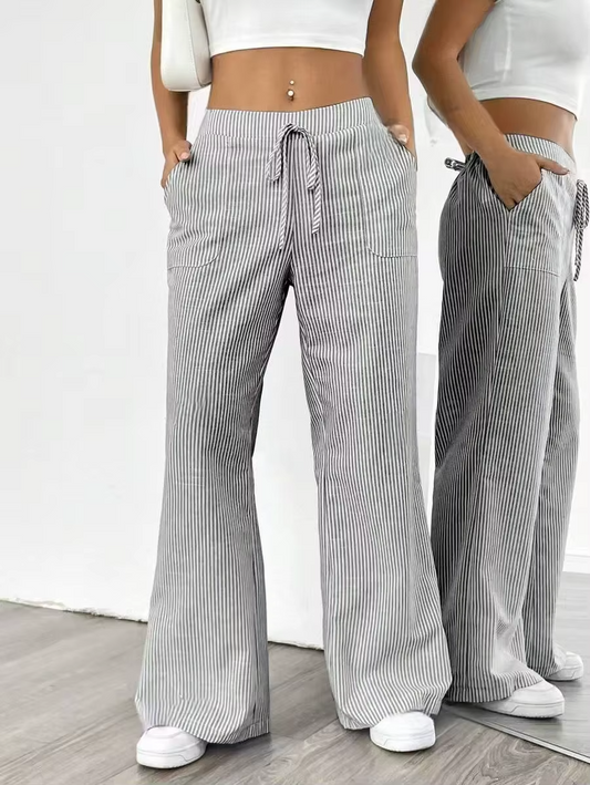 Valencia – Gestreepte Wide-Leg Broek