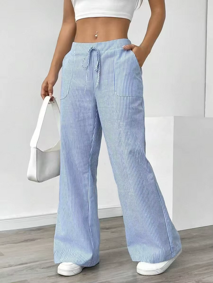 Valencia – Striped Wide-Leg Trousers