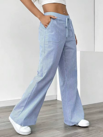 Valencia – Striped Wide-Leg Trousers
