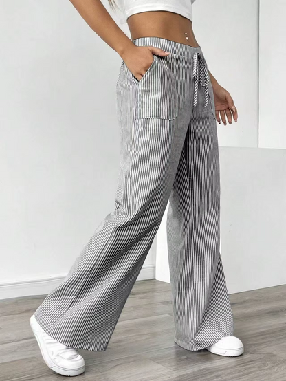 Valencia – Striped Wide-Leg Trousers