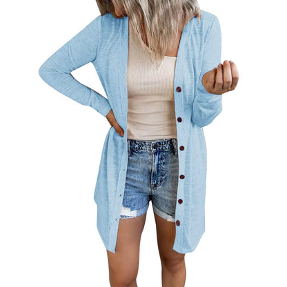 Femmes Mode Boutonné Manteaux Automne Nouveaux Cardigans Ouverts Sur Le Devant À Manches Longues Vêtements D'Extérieur Solide Doux Cardigan Manteau 2025 Tenues D'Automne